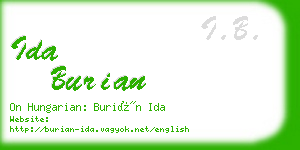 ida burian business card